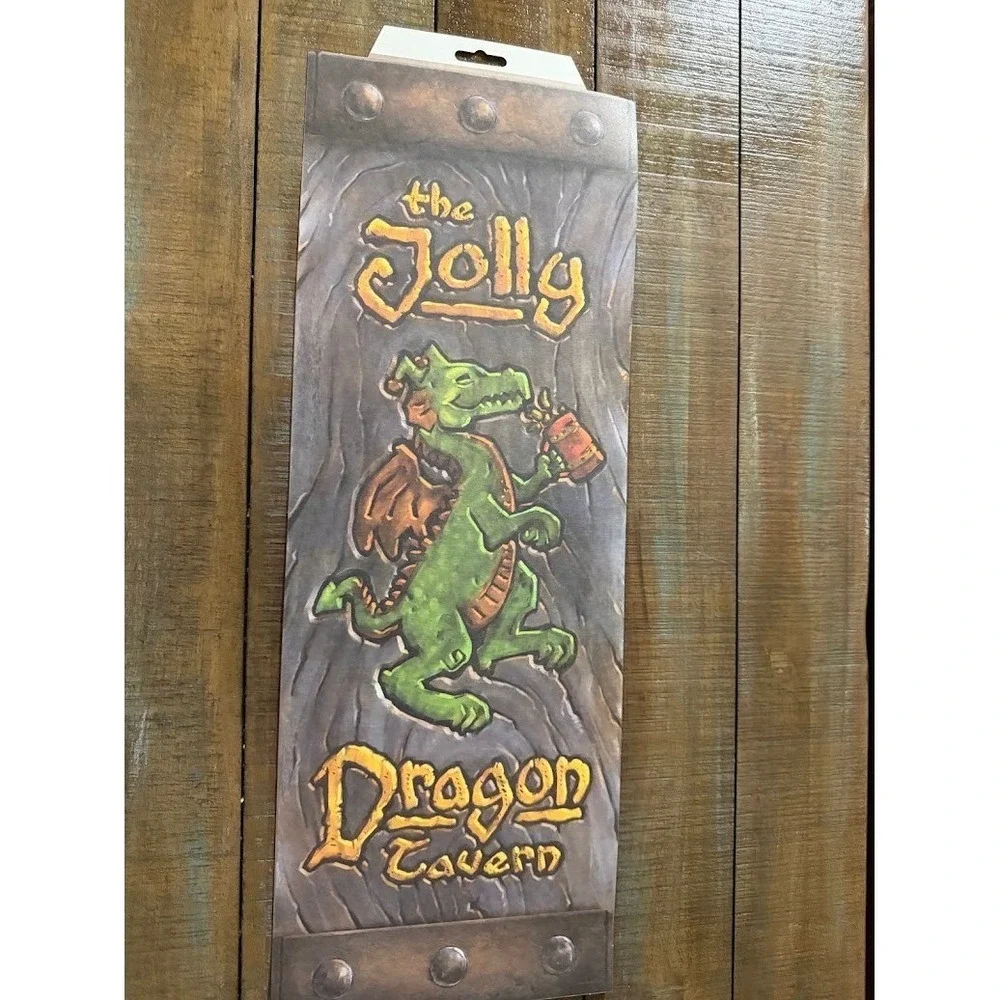 Beistle Insta-Theme Medieval Castle Props & Jolly Dragon Tavern Banner 10pc Set